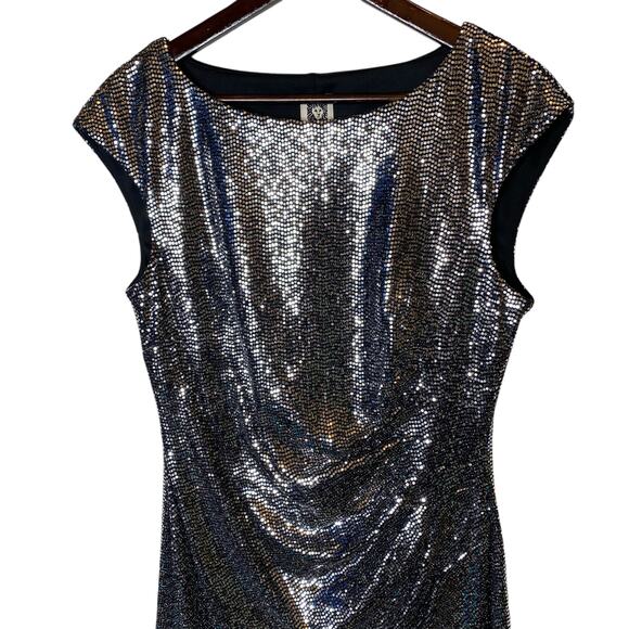 Anne Klein Sequin Ruched Sheath Dress - Picture 3 of 7
